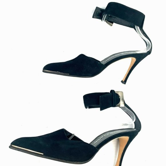 David Aaron Heels, size 8 Spain suede metal plate - Picture 2 of 8